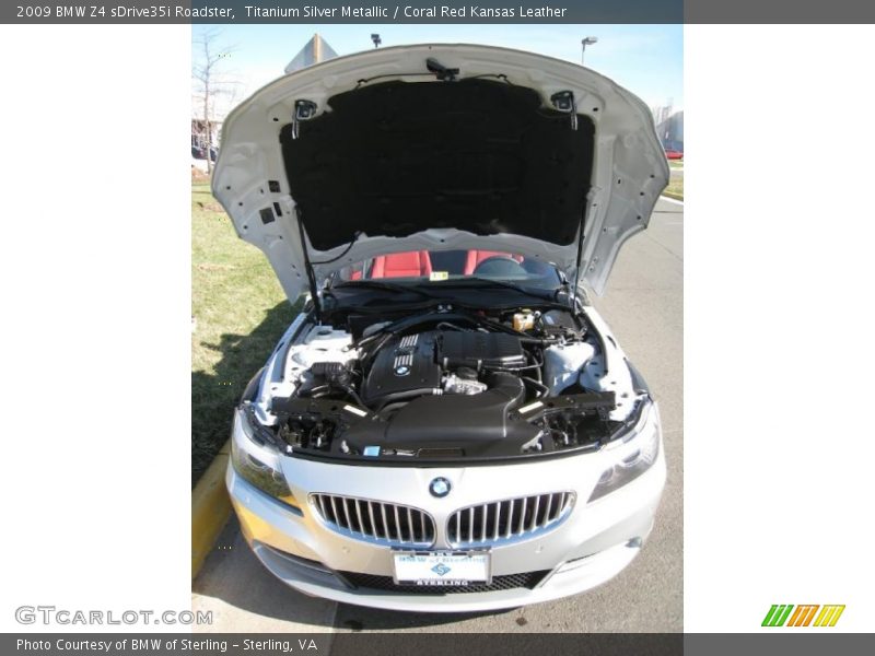 Titanium Silver Metallic / Coral Red Kansas Leather 2009 BMW Z4 sDrive35i Roadster