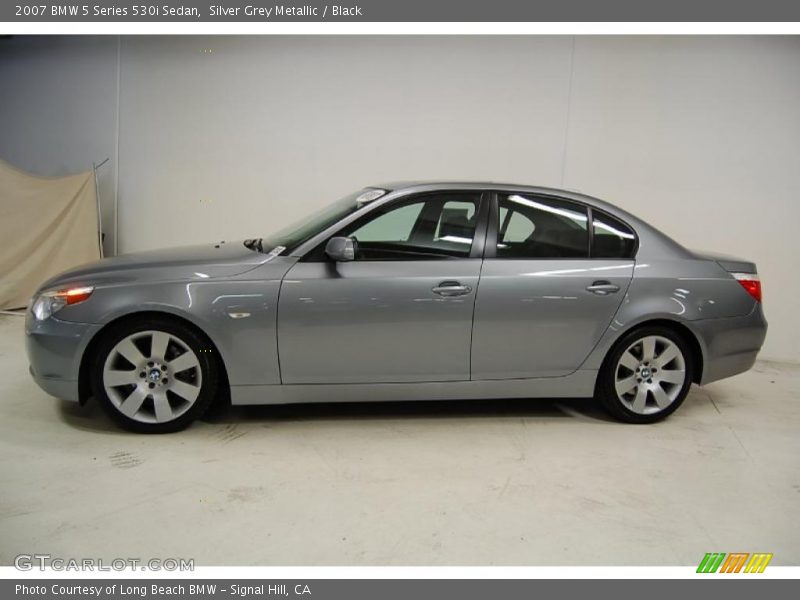 Silver Grey Metallic / Black 2007 BMW 5 Series 530i Sedan