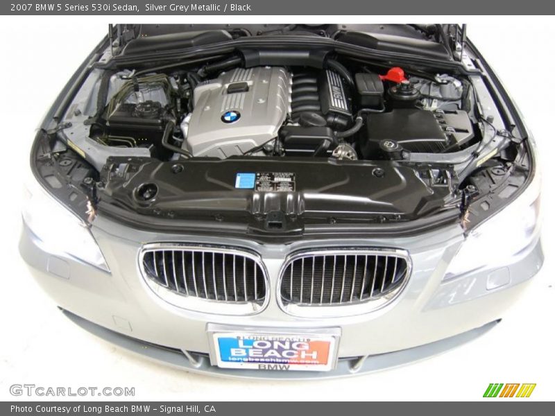 Silver Grey Metallic / Black 2007 BMW 5 Series 530i Sedan
