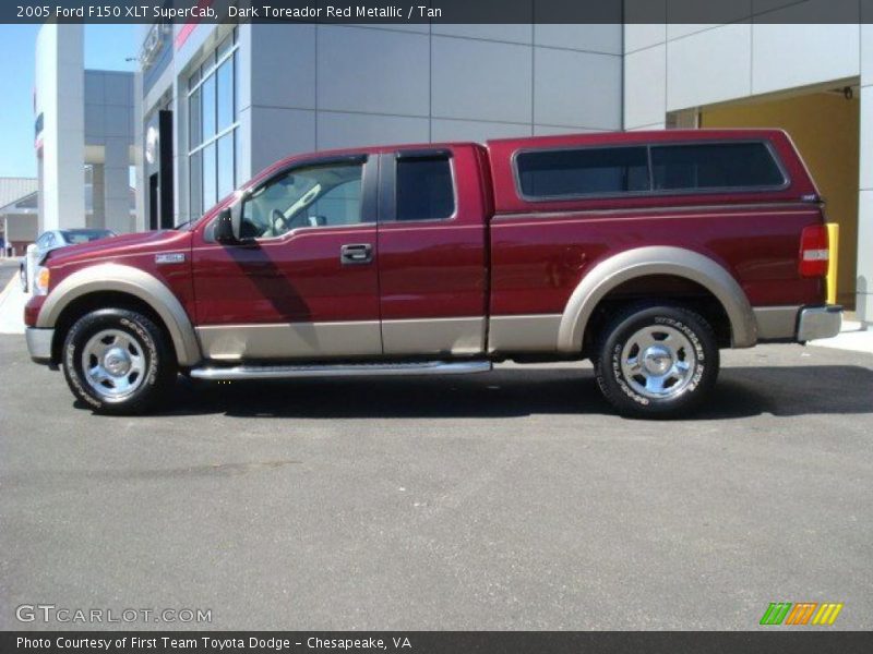 Dark Toreador Red Metallic / Tan 2005 Ford F150 XLT SuperCab