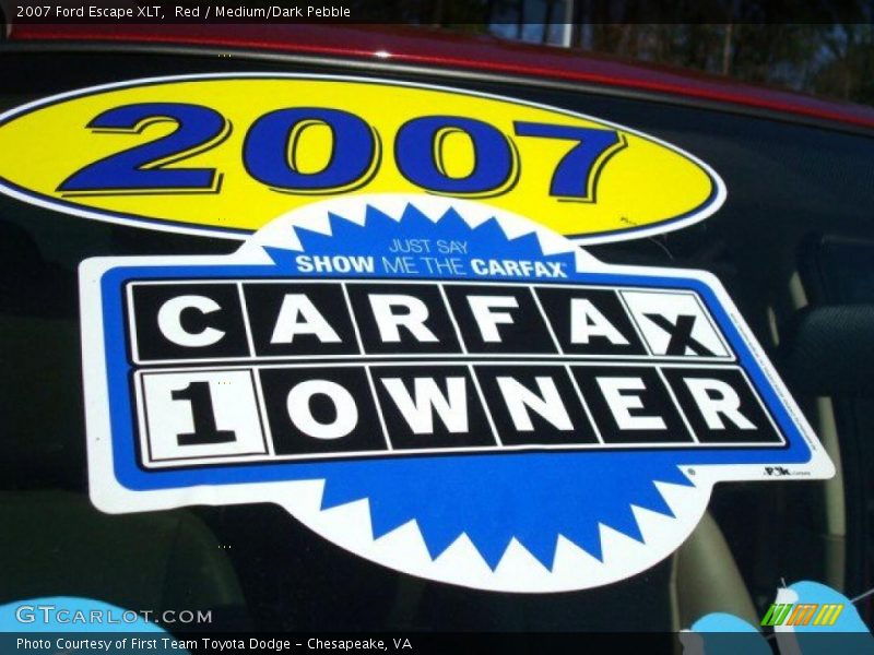 Red / Medium/Dark Pebble 2007 Ford Escape XLT