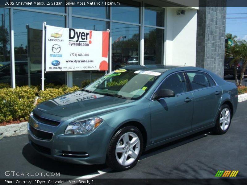 Silver Moss Metallic / Titanium 2009 Chevrolet Malibu LS Sedan