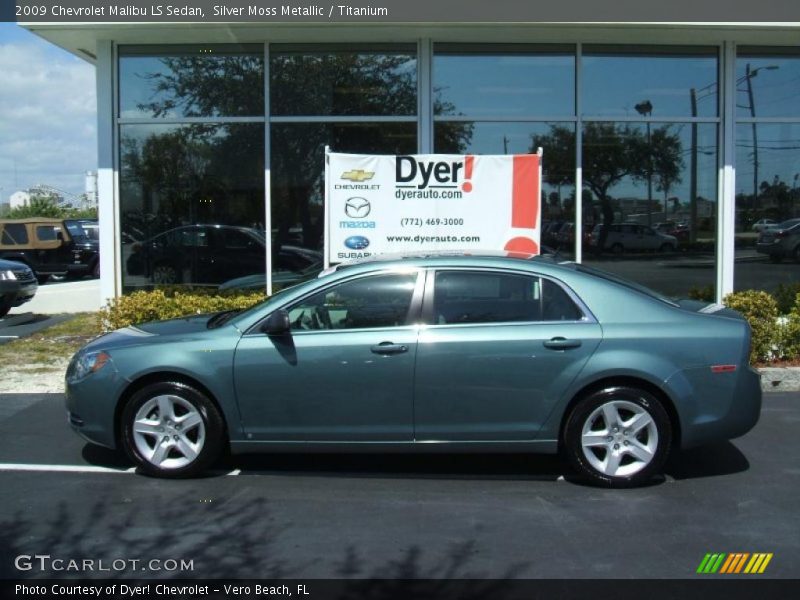 Silver Moss Metallic / Titanium 2009 Chevrolet Malibu LS Sedan
