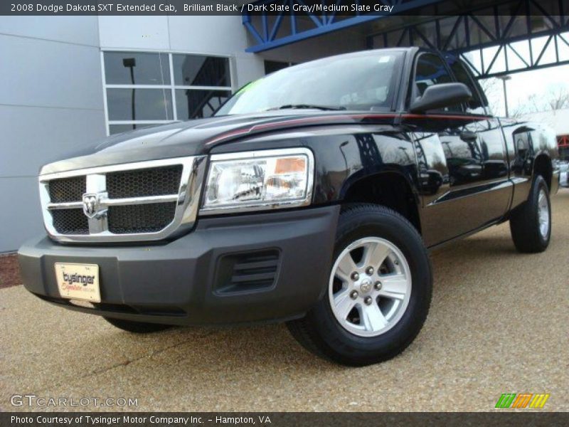 Brilliant Black / Dark Slate Gray/Medium Slate Gray 2008 Dodge Dakota SXT Extended Cab