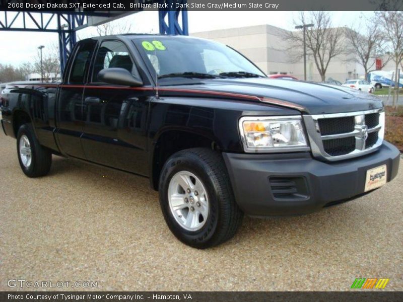 Brilliant Black / Dark Slate Gray/Medium Slate Gray 2008 Dodge Dakota SXT Extended Cab