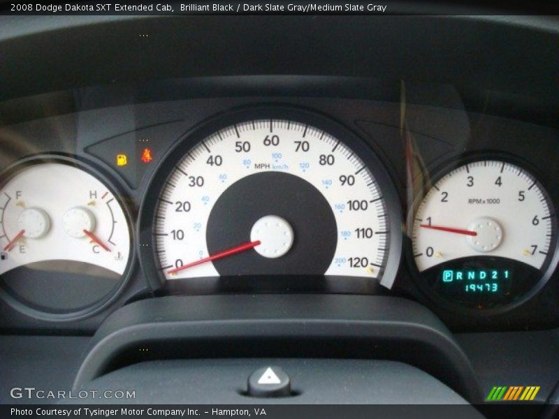 Brilliant Black / Dark Slate Gray/Medium Slate Gray 2008 Dodge Dakota SXT Extended Cab