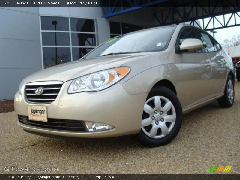 Quicksilver / Beige 2007 Hyundai Elantra GLS Sedan