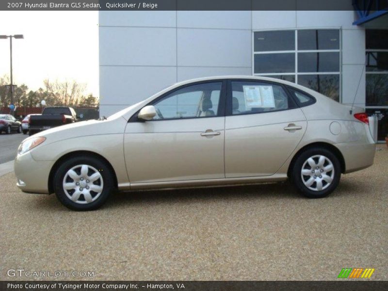 Quicksilver / Beige 2007 Hyundai Elantra GLS Sedan