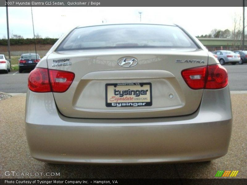 Quicksilver / Beige 2007 Hyundai Elantra GLS Sedan