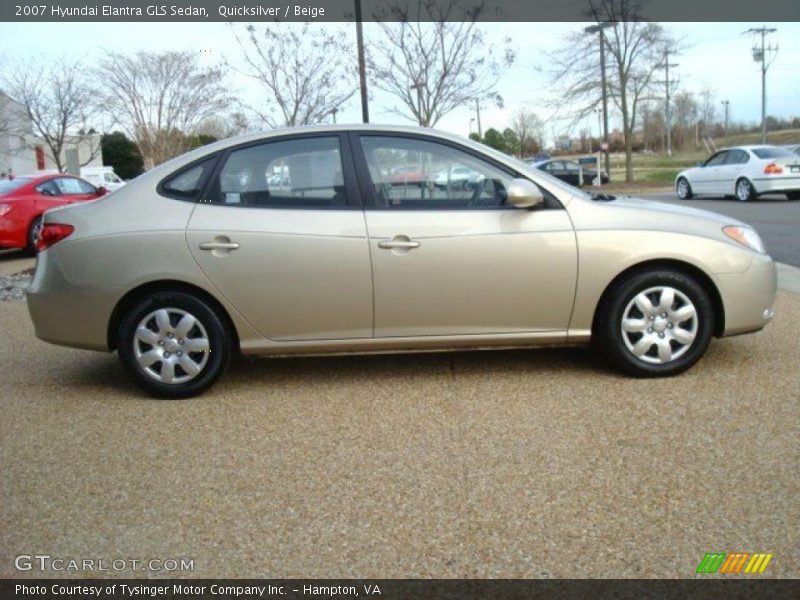 Quicksilver / Beige 2007 Hyundai Elantra GLS Sedan
