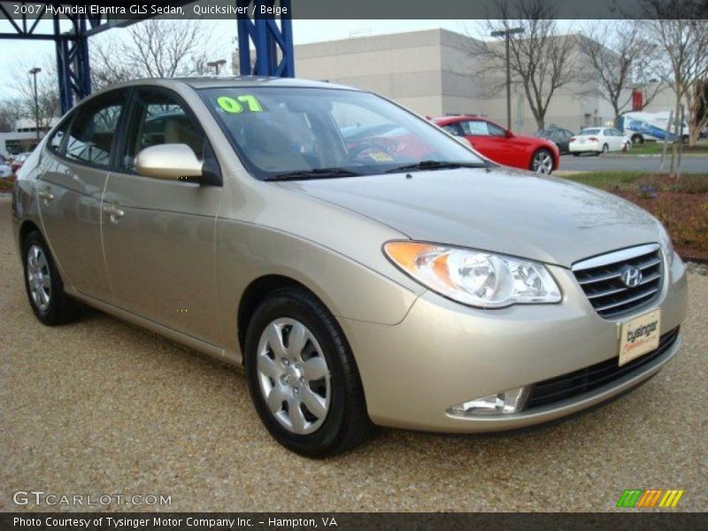 Quicksilver / Beige 2007 Hyundai Elantra GLS Sedan