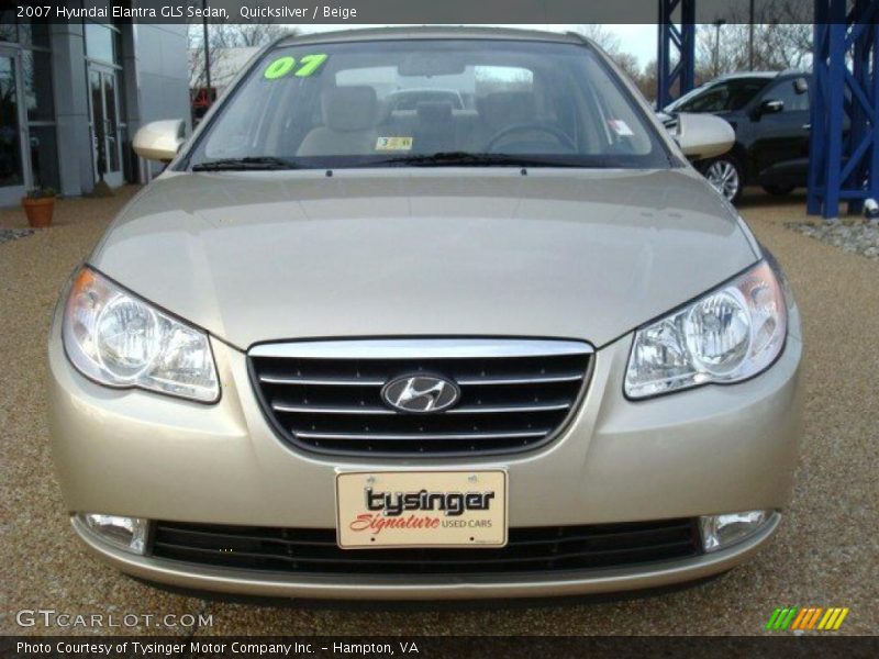 Quicksilver / Beige 2007 Hyundai Elantra GLS Sedan