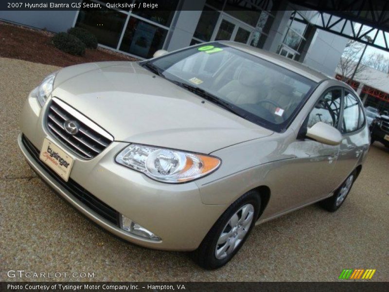 Quicksilver / Beige 2007 Hyundai Elantra GLS Sedan