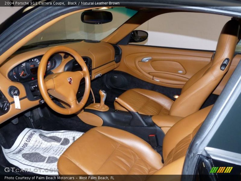 Black / Natural Leather Brown 2004 Porsche 911 Carrera Coupe