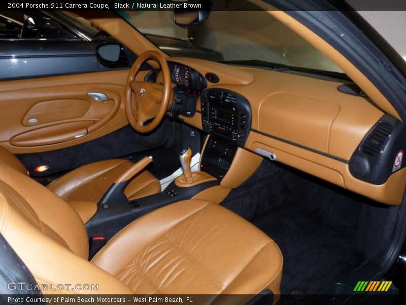 Black / Natural Leather Brown 2004 Porsche 911 Carrera Coupe