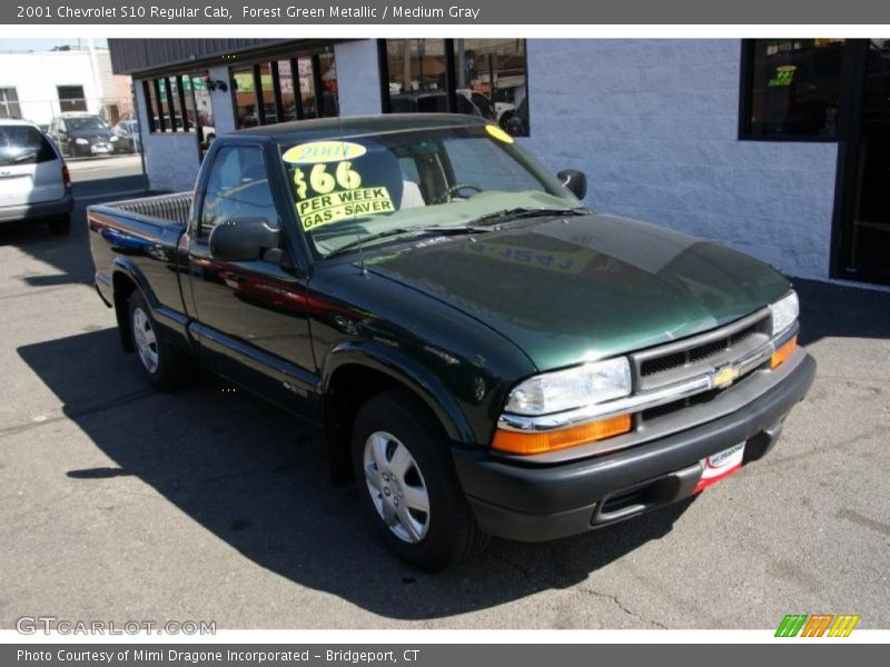 Forest Green Metallic / Medium Gray 2001 Chevrolet S10 Regular Cab