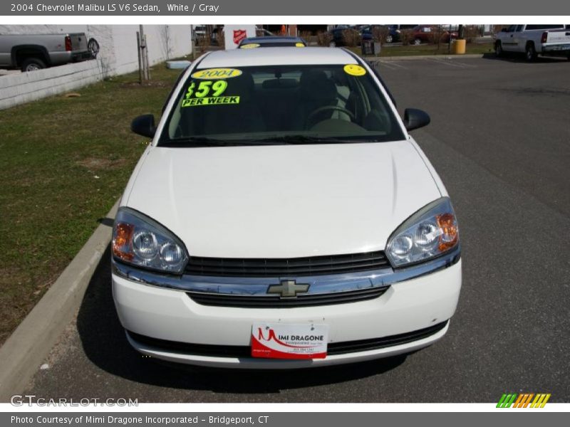 White / Gray 2004 Chevrolet Malibu LS V6 Sedan
