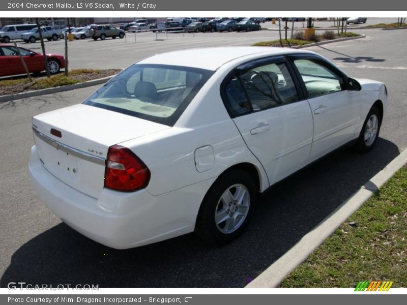 White / Gray 2004 Chevrolet Malibu LS V6 Sedan