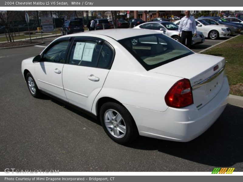 White / Gray 2004 Chevrolet Malibu LS V6 Sedan