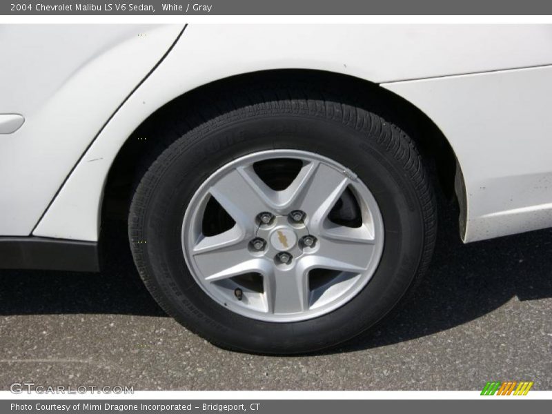 White / Gray 2004 Chevrolet Malibu LS V6 Sedan