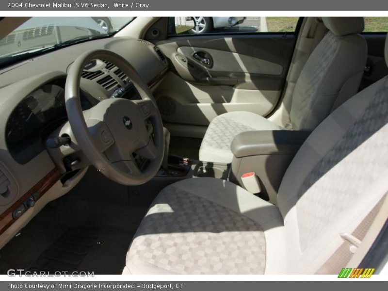 White / Gray 2004 Chevrolet Malibu LS V6 Sedan