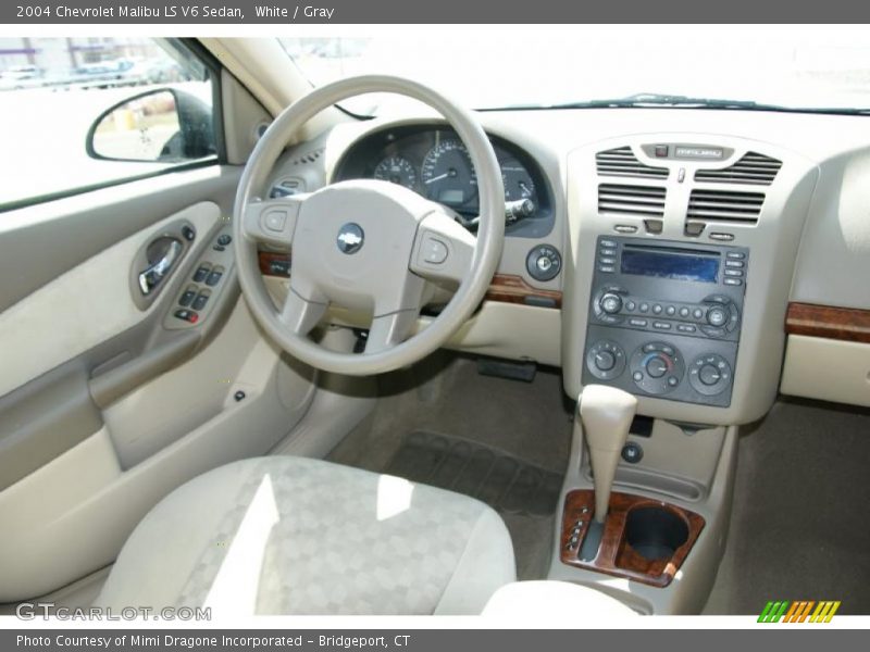White / Gray 2004 Chevrolet Malibu LS V6 Sedan