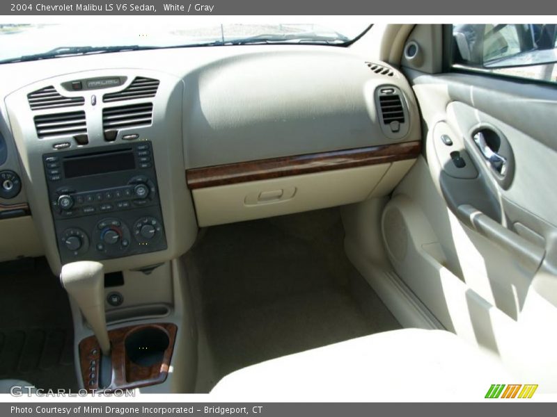 White / Gray 2004 Chevrolet Malibu LS V6 Sedan