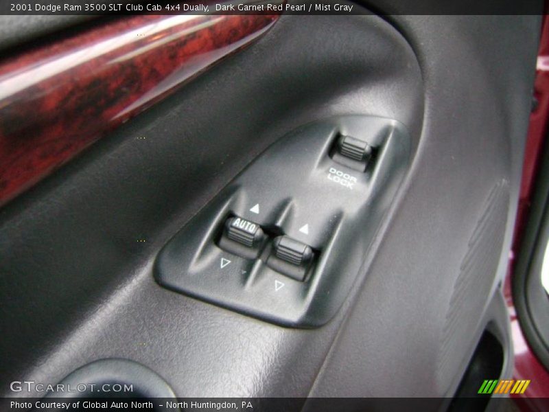 Dark Garnet Red Pearl / Mist Gray 2001 Dodge Ram 3500 SLT Club Cab 4x4 Dually