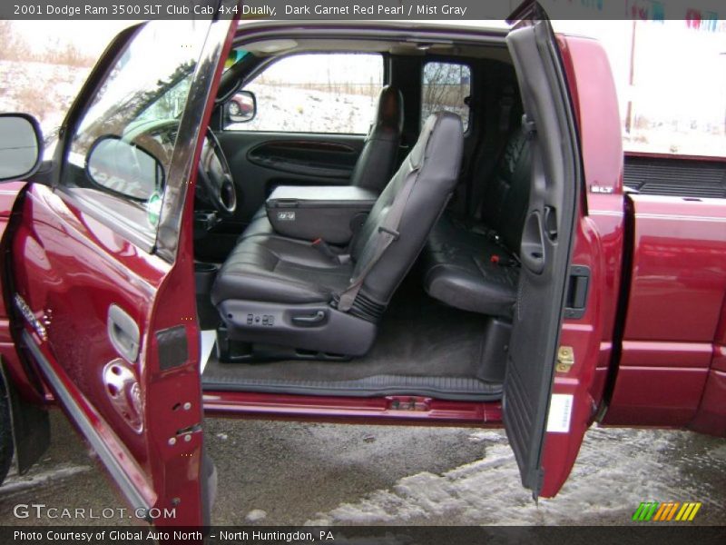 Dark Garnet Red Pearl / Mist Gray 2001 Dodge Ram 3500 SLT Club Cab 4x4 Dually