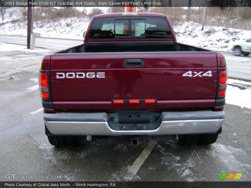 Dark Garnet Red Pearl / Mist Gray 2001 Dodge Ram 3500 SLT Club Cab 4x4 Dually
