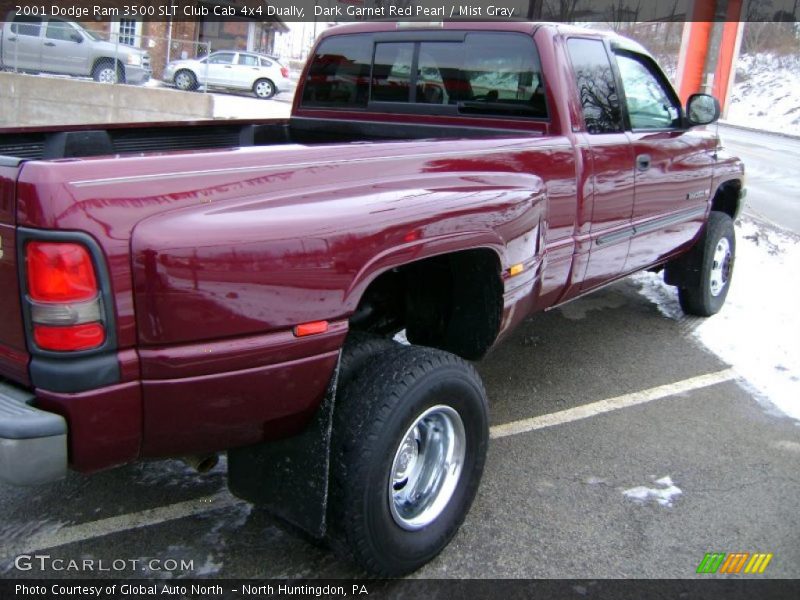 Dark Garnet Red Pearl / Mist Gray 2001 Dodge Ram 3500 SLT Club Cab 4x4 Dually