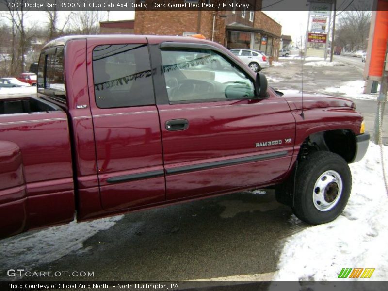 Dark Garnet Red Pearl / Mist Gray 2001 Dodge Ram 3500 SLT Club Cab 4x4 Dually