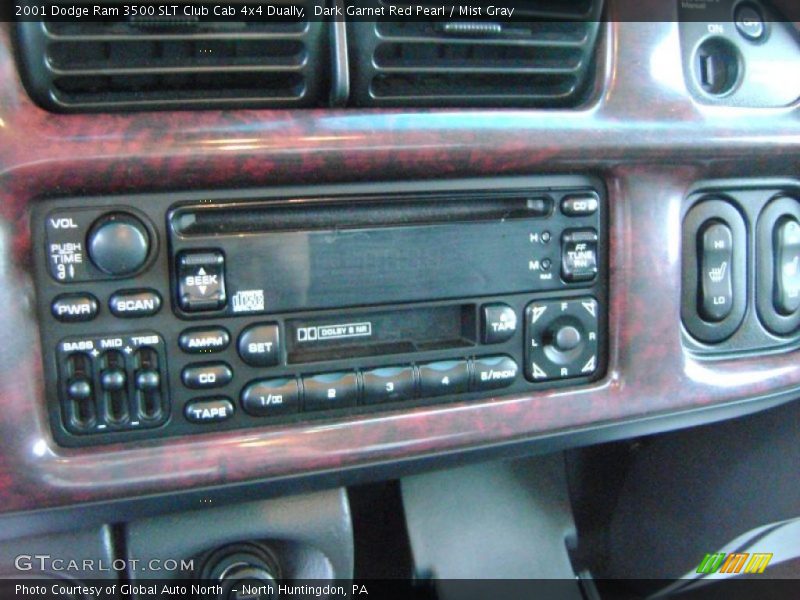 Dark Garnet Red Pearl / Mist Gray 2001 Dodge Ram 3500 SLT Club Cab 4x4 Dually