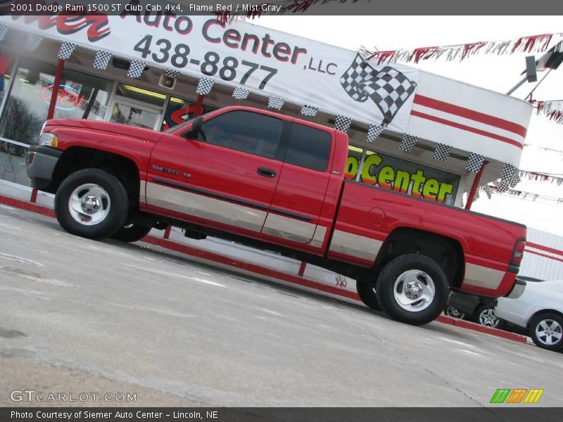 Flame Red / Mist Gray 2001 Dodge Ram 1500 ST Club Cab 4x4