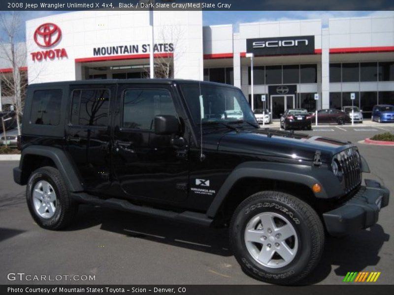 Black / Dark Slate Gray/Med Slate Gray 2008 Jeep Wrangler Unlimited X 4x4