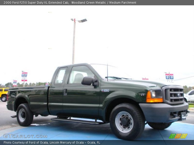 Woodland Green Metallic / Medium Parchment 2000 Ford F250 Super Duty XL Extended Cab