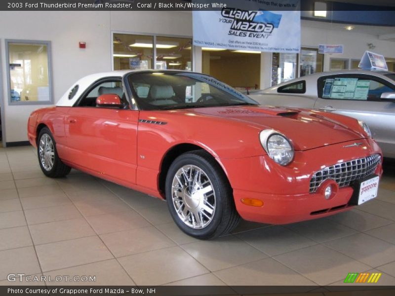 Coral / Black Ink/Whisper White 2003 Ford Thunderbird Premium Roadster