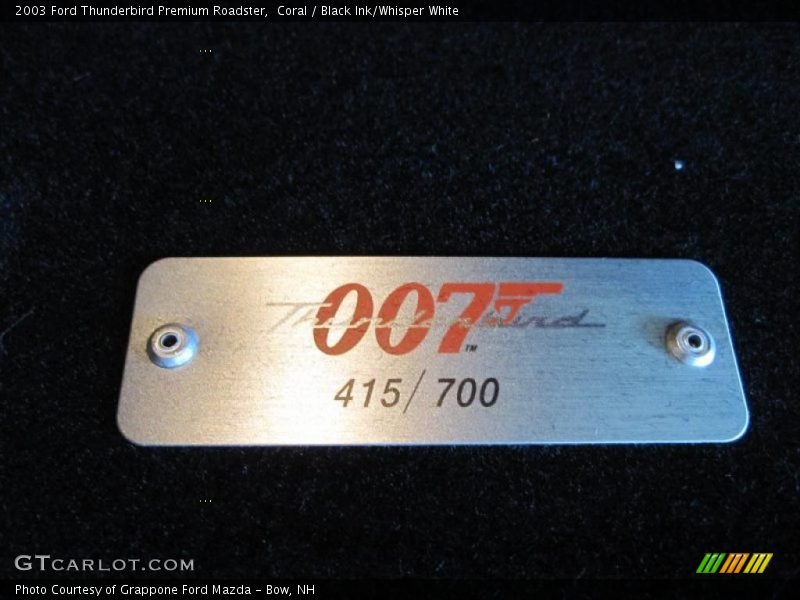 Coral / Black Ink/Whisper White 2003 Ford Thunderbird Premium Roadster