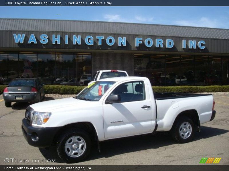 Super White / Graphite Gray 2008 Toyota Tacoma Regular Cab