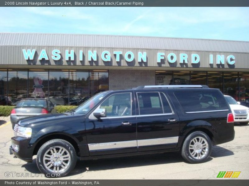 Black / Charcoal Black/Caramel Piping 2008 Lincoln Navigator L Luxury 4x4