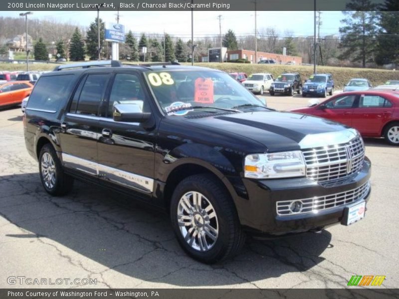 Black / Charcoal Black/Caramel Piping 2008 Lincoln Navigator L Luxury 4x4