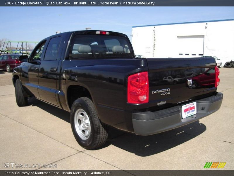 Brilliant Black Crystal Pearl / Medium Slate Gray 2007 Dodge Dakota ST Quad Cab 4x4
