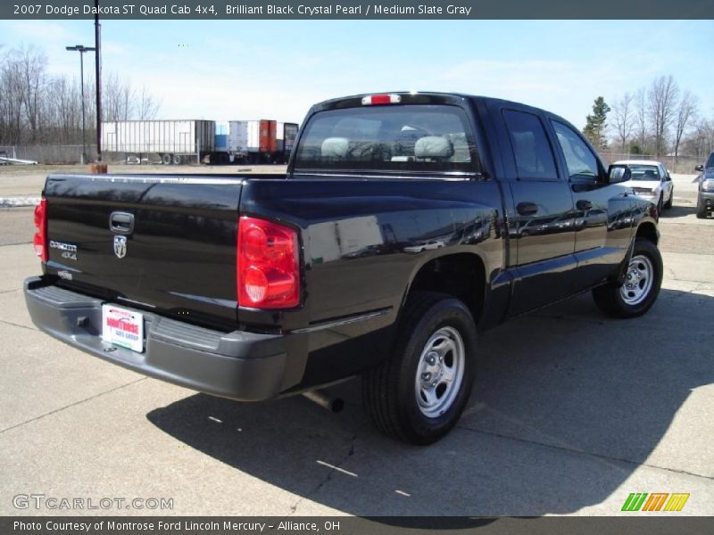Brilliant Black Crystal Pearl / Medium Slate Gray 2007 Dodge Dakota ST Quad Cab 4x4