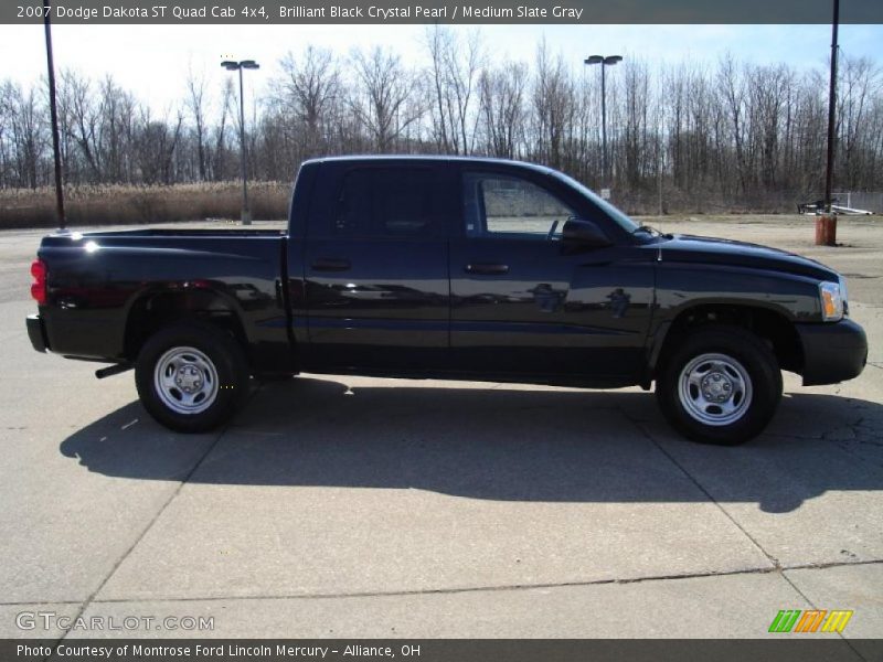 Brilliant Black Crystal Pearl / Medium Slate Gray 2007 Dodge Dakota ST Quad Cab 4x4