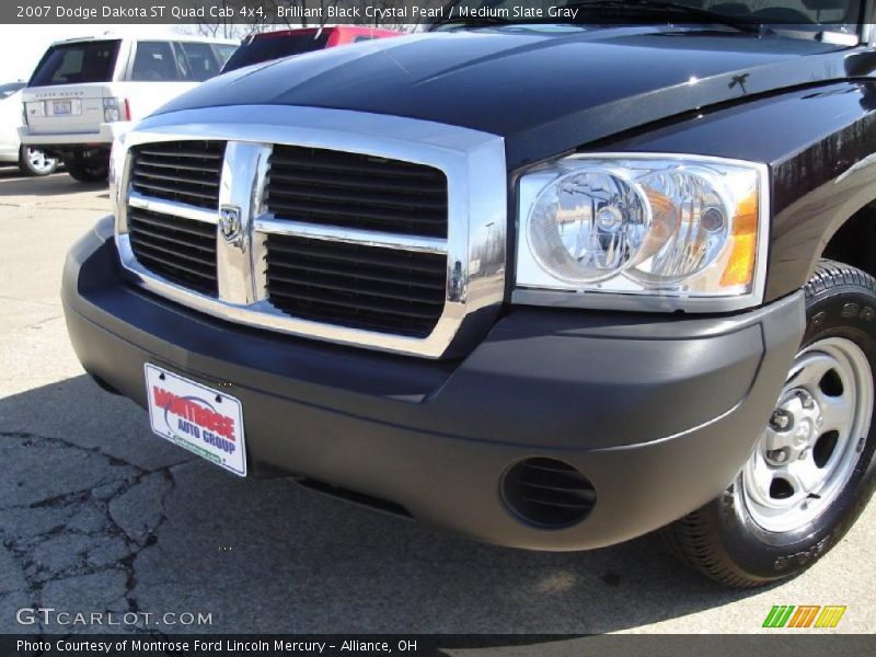 Brilliant Black Crystal Pearl / Medium Slate Gray 2007 Dodge Dakota ST Quad Cab 4x4