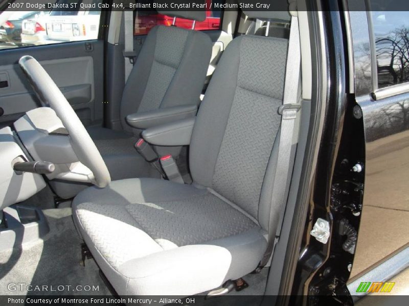 Brilliant Black Crystal Pearl / Medium Slate Gray 2007 Dodge Dakota ST Quad Cab 4x4