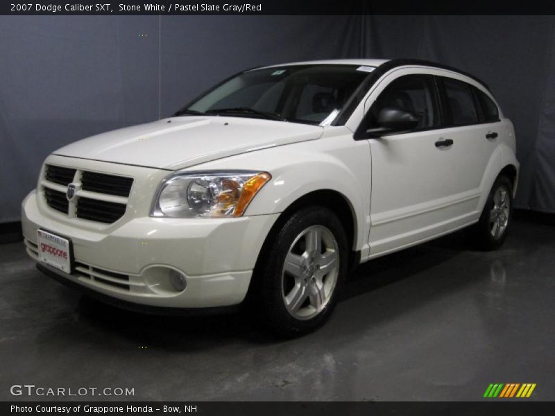 Stone White / Pastel Slate Gray/Red 2007 Dodge Caliber SXT