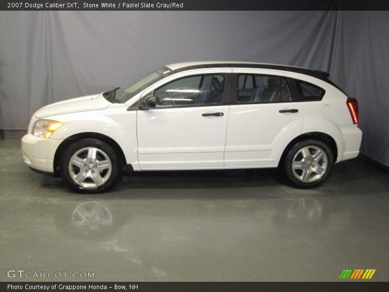 Stone White / Pastel Slate Gray/Red 2007 Dodge Caliber SXT