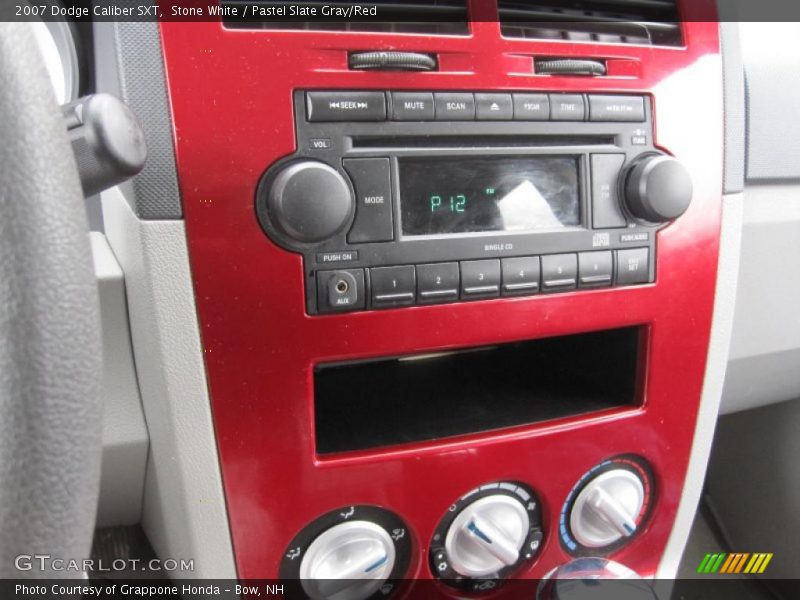 Stone White / Pastel Slate Gray/Red 2007 Dodge Caliber SXT