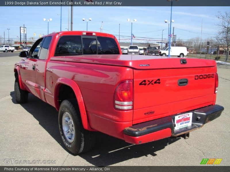 Flame Red / Mist Gray 1999 Dodge Dakota Sport Extended Cab 4x4